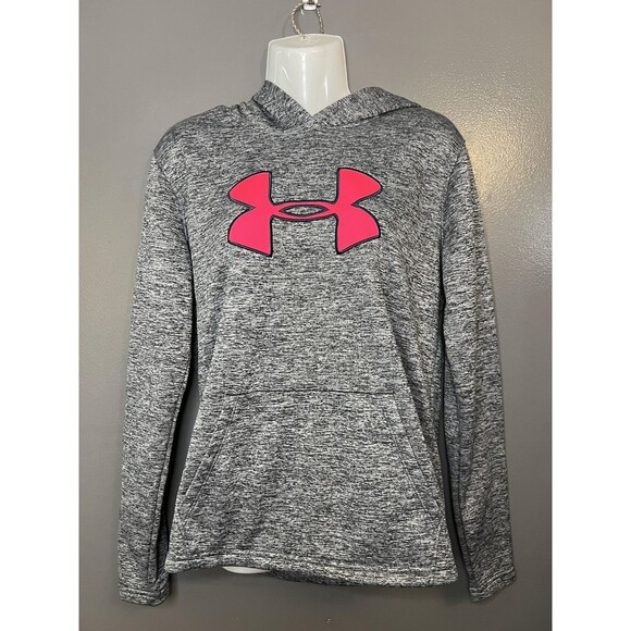 Under Armour Hoodie Womens Small Gray ColdGear Storm Logo Fleece Pullover - Picture 1 of 7